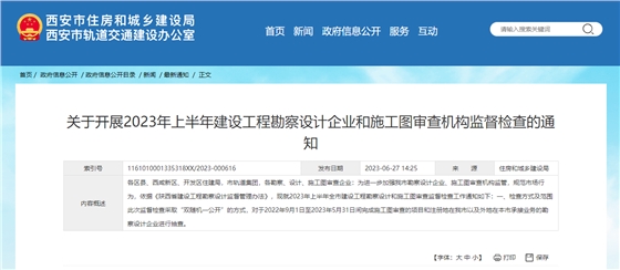 关于开展2023年上半年建设工程勘察设计企业和施工图审查机构监督检查的通知.png