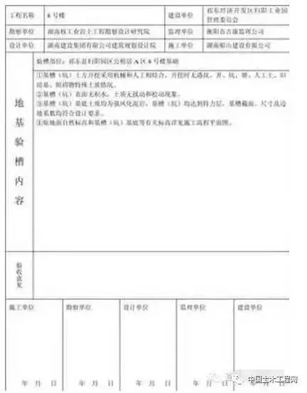 验槽记录表