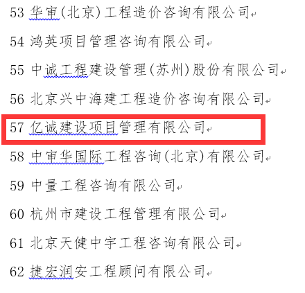 稳健发展，厚积薄发—亿诚公司再次荣登全国造价咨询企业百强榜