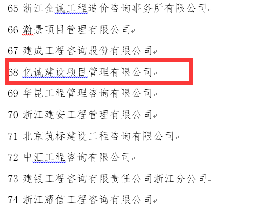 稳健发展，厚积薄发—亿诚公司再次荣登全国造价咨询企业百强榜